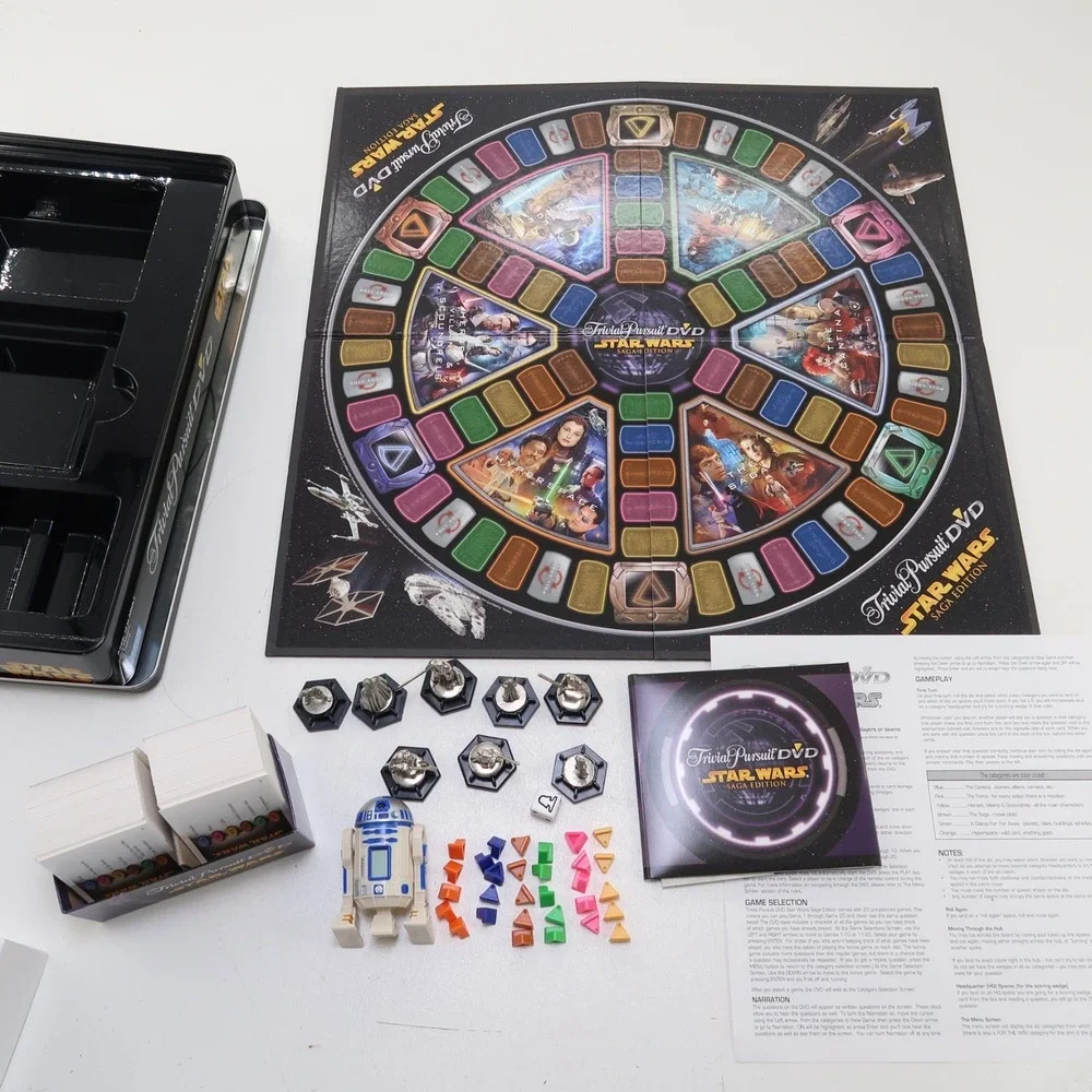Trivial Pursuit DVD Star Wars Saga Edition 2005 Metal Tin Complete
